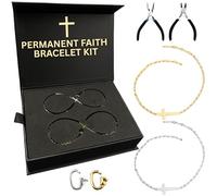 Kit de fabrication de bracelets permanents pour couples - Kit de fabrication de bracelets basés sur la foi - Bracelets d'amitié en acier inoxydable à faire soi-même - Cadeau pour anniversaire