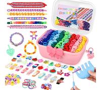 Kit de fabrication de bracelets pour filles de 6 à 12 ans : 24 couleurs, bracelet d'amitié, bandes élastiques à tisser, bijoux, jouets à faire soi-même, plus de 1400 arts et travaux manuels pour