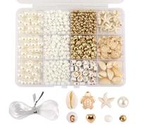 Kit de fabrication de bracelets sur le thème la plage | conque, tortue, lettre, cœur, perles, bijoux, fournitures d'artisanat pour femmes et filles