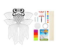 Kit de fabrication de cerf-volant pour adultes et enfants - Cerfs-volants vierges pour colorer et décorer des jouets - Facile à assortir pour un anniversaire en plein air