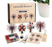 Kit de fabrication de fleurs en perles | Bouquet patriotique de 250 ans à faire soi-même pour centre de table - Ensemble de perles florales - Pour , femmes, bricoleurs, passionnés et débutants