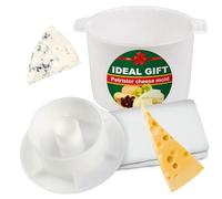 Kit de fabrication de fromage perforé au beurre - Passoire à fromage avec piston suiveur - 1,8 l - Presse à tofu - Kit de fabrication de fromage - Ensemble de fromage pour presse - Paneer Maker