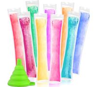Kit de fabrication de glaces à faire soi-même | 200 sacs à glace scellés + entonnoir réutilisable | Moule à crème glacée saine | Indispensable pour les collations de fête