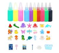 Kit de fabrication de jouets en gel d'eau, jouet sensoriel pour activités de création avec 10 gels, 12 moules | Kit de bricolage - Pour de 5 ans en avance à la maison, école, fête anniversaire