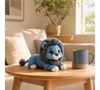 Kit de fabrication de lion en crochet pour débutants, Amigurumi avec instructions de crochet de fil (français non garanti), fait à la main - Bleu
