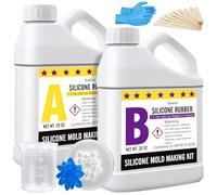 Kit de fabrication de moules en silicone - Caoutchouc de silicone liquide élastique pour la fabrication de moules en silicone, moulage - Séchage rapide translucide 18A pour moules en résine, bougies,