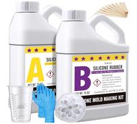 Kit de fabrication de moules en silicone - Caoutchouc de silicone liquide élastique pour la fabrication de moules en silicone, moulage - Séchage rapide translucide 18A pour moules en résine, bougies,