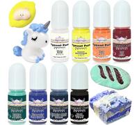 Kit de fabrication de moules Taba Squishy 8 couleurs en pâte pigmentée de silicone Couleurs de base