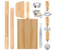Kit de fabrication de pâtes en bois avec écailles, planche à gnocchi, grattoir à pâte et coupe-raviolis, convient pour la fabrication de pâtes de cuisine
