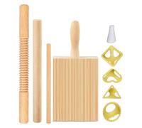 Kit de fabrication de pâtes - Stylo à avec filetage pour planche en bois | 8 ustensiles de cuisine | Accessoires de pâtes | Tampon à raviolis | Dîner italien fait maison Fournitures de cuisine