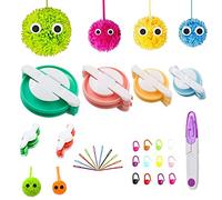 Kit de fabrication de pompons 6 tailles 22 broches 1 paire de ciseaux pour enfants et adultes - Breloques décoratives et cadeaux