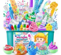Kit de Fabrication de Slime pour Filles 3 à 12 Ans - Pâte à Modeler Beurre et Slime Mousse avec Accessoires - Boules en Mousse, Breloques - Cadeau Créatif Enfant