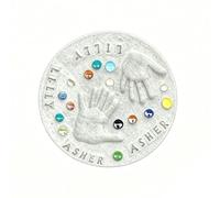 Kit de fabrication d'empreintes de main pour la fête des mères, grand ensemble de fabrication de pierres de pas, projet d'art souvenir de famille avec tampons à lettres et pierres colorées, cadeau