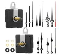 Kit de fabrication d'horloges à faire soi-même avec 2 mouvements d'horloge murale silencieux et 5 ensembles de pointeurs métalliques pour une heure précise (A)