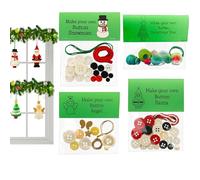 Kit de fabrication d'ornement - Ensemble de bouton de vacances, fournitures de pendentif bricolage | Guide de projet artistique de Noël de la fête de la saison créative pour les adolescents Familes Fa