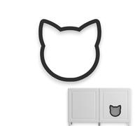Kit de Fabrication pour Meuble Cache bac litière pour Chat (Noir, Rond)