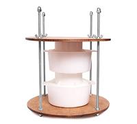 Kit de fabrication ronde de 28,4 cm de diamètre (guides métalliques de 33 cm + 2 moules à fromage de 1,2 l) avec une pression allant jusqu'à 22,7 kg couleur noyer