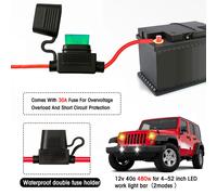 Kit De Faisceau De CâBlage Pour Barre Lumineuse Led, 480 W, 2 Fils 18 Awg, Faisceau De CâBlage Led Avec Relais 12 V 40 A Et Interrupteur De Commande éTanche Pour Commuter Entre DifféRents Modes.