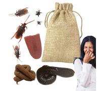 Kit de Farces | 10 Pièces Fausses Crottes et Cafards - Accessoires Inédits Gags Pratiques Fous Rires Crotte Factice Cafards Faux pour Poisson d'Avril Halloween