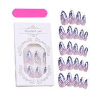 Kit de faux ongles en amande - 12 tailles à presser, manucure à couverture complète brillante, accessoires pour ongles en étincelant pour femmes et filles | Durabless Kit de élégant p