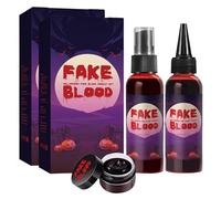 Kit De Faux Sang Pour Halloween, Maquillage Réaliste Et Lavable Pour Cosplay Et Déguisements De Zombies, Vampires Et Monstres, Spray De Faux Sang, Sang Qui Coule, Gel De Sang Coagulé. (2)