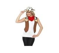 Kit Cowgirl Motif Vache Pour Femme Sd Blanc