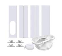 Kit de fenêtre de climatiseur portable, kit de déflecteur de climatiseur, kits de ventilation de climatisation, avec coupleur, réglable, plastique et PVC, pour fenêtre coulissante, blanc