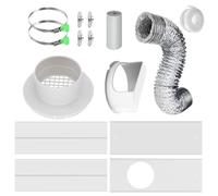 Kit de fenêtre de ventilation pour sèche-linge - Kit de ventilation de fenêtre pour tuyau de ventilation de sèche-linge avec 4 pouces | Kit de plaques d'étanchéité pour fenêtres de climatisation porte