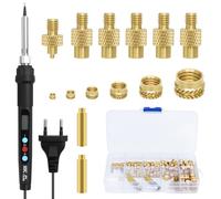 Kit de Fer à Souder, 130 Inserts Filetés et Écrous Fusibles M2, M3, M4, M5, M6, M8, 80W Température Réglable 180-500°C, Affichage LED, Idéal pour Réparations Électroniques et Impressions 3D