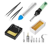 Kit de fer à souder au butane multi-usages - 8 ml portable sans fil à gaz électrique chalumeau outils de soudage température réglable 450 °C avec 7 embouts interchangeables