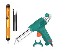 Kit De Fer À Souder Électronique 60W, Pistolet De Soudage En Étain Durable Avec Interrupteur Lumineux, Équipement Thermique Externe For Micropuce Largement Utilisé(5 pcs Kit)