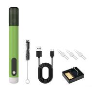 Kit de fer à souder portable USB avec chauffage rapide de type C Charge 1100 mAh Stylo de soudure électrique sans fil pour bijoux, perles, cire, réparation de fils et outils de gravure sur bois, vert