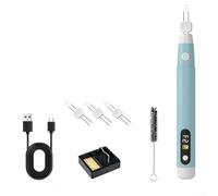 Kit de fer à souder portable USB avec chauffage rapide de type C Charge 1100 mAh Stylo de soudure électrique sans fil pour bijoux, perles, cire, réparation de fils et outils de gravure sur bois, vert