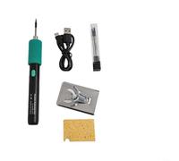 Kit de fer à souder sans fil avec 3 embouts, chauffe en 8 s, rechargeable USB-C, température réglable de 180 à 450 °C, arrêt automatique pour réparation électronique à faire soi-même (B)