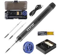 Kit de fer à souder sans fil avec batterie : fer à souder USB rechargeable avec LCD, 3 températures réglables 300-450 ℃ 1000 mAh Station de soudage sans fil avec 3 pointes à souder, fil à souder, kit