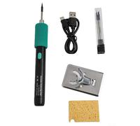 Kit de fer à souder sans fil avec chauffage rapide en 8 secondes, rechargeable USB-C, température réglable de 180 à 450 °C, 3 embouts interchangeables pour réparation de bricolage, électronique (A)