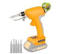 Kit de fer à souder sans fil pour batterie Dewalt 18 V 54 V, 75 W LED numérique fer à souder pistolet à souder avec 5 pointes, fil à souder de 50 g pour tous les amateurs de loisirs (batterie non