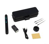 Kit de fer à souder sans fil, rechargeable par USB avec écran LCD et température réglable de 180 à 450 °C, comprend 3 embouts, fil à souder, pâte et étui (noir)