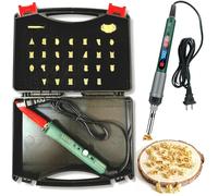 Kit de fer électrique de marque pour aliments, 80 W avec affichage numérique de la température, 26 tampons en laiton pour bois, cuir, nourriture, barbecue