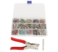 Kit de fermeture à bouton-pression en métal à 5 griffes, 200 boutons pression sans couture avec pince - Boutons pression en métal de 9,5 mm pour vêtements, sacs et loisirs créatifs