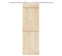 Kit de ferrures de porte coulissante 200 cm en acier inoxydable pour portes coulissantes - Système de rail coulissant silencieux pour intérieur - Argenté