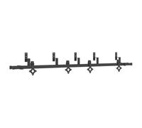 Kit de ferrures de porte coulissante 213,5 cm en acier noir revêtu par pulvérisation, capacité de charge de 80 kg, pour portes de grange et portes de chambre, avec butée de porte et guide au sol