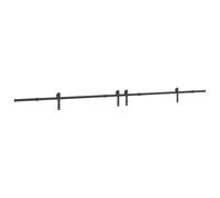 Kit de ferrures de porte coulissante 400 cm en acier noir avec butées de porte et roulettes, connecteur de rail revêtu par pulvérisation pour portes de grange, accessoires de montage pour l'intérieur