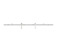 Kit de ferrures de porte coulissante en acier inoxydable 183 cm avec butée de porte et guide au sol pour porte de chambre et porte d'appartement - Glissement silencieux et montage facile