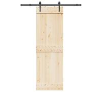 Kit de ferrures de porte coulissante en acier noir 152,5 cm | Acier revêtu par pulvérisation, design compact, roulement coulissant silencieux, butée de porte, guide au sol