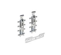 Kit de ferrures de suspensions invisibles pour meubles hauts Levelup 3 avec plaque, acier, zingué