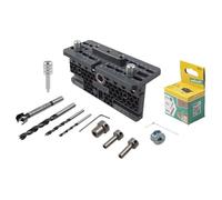 Kit de ferrures excentriques - WOLFCRAFT - 4665000 - Gabarit perçage 2 parties - Forets Ø4/5/8 & fraise Ø15 - Garantie 10 ans