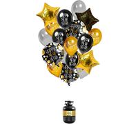 Kit de fête du Nouvel An Happy New Year Bouteille d'hélium avec ballons et ruban