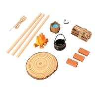 Kit de feu de camp miniature - Accessoires pour maison de poupées à l'échelle 1:12 - Mini poêle suspendu - Accessoire décoratif de jardin pour la maison, l'intérieur, l'extérieur, les vacances