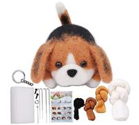 Kit de feutrage à l'aiguille Animaux Kits de feutrage à l'aiguille pour débutants Chien mignon Ensemble de laine à feutrer et d'aiguilles avec instructions pour le projet d'artisanat de feutrage à l'a